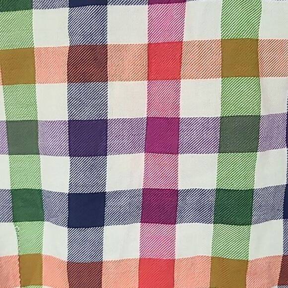 Aeropostale XS Soft Red Blue Check Plaid Button Down Long Sleeve Shirt Y2K 90s - Picture 10 of 11